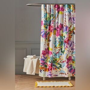 Anthropologie Karley Organic Cotton Shower Curtain New